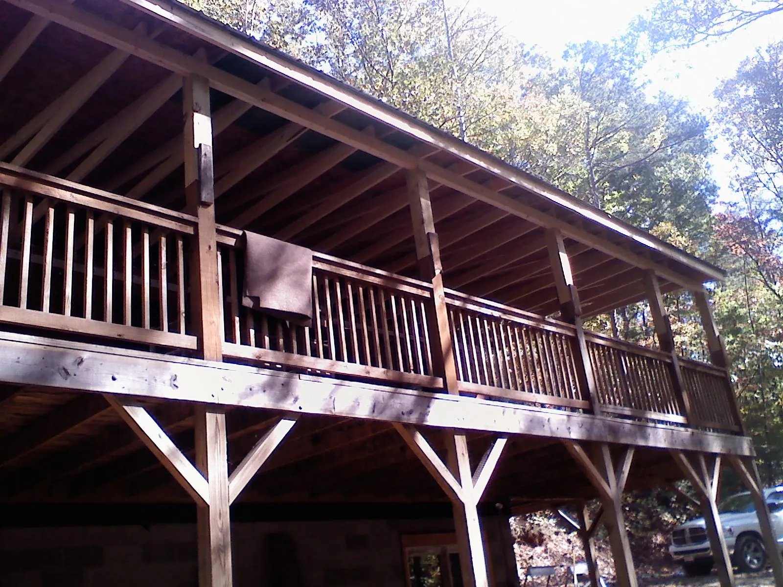 Timber framing under a new elevated porch and deck — Roof Leak Repair in Annapolis Junction by Roofing Brothers